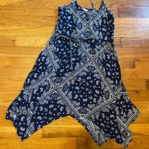 Blue bandana print flowy dress